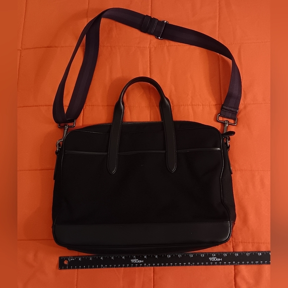 COACH MENS Case bag Black Cordura Leather Hamilton Brief Case Bag F31277 - Picture 3 of 6